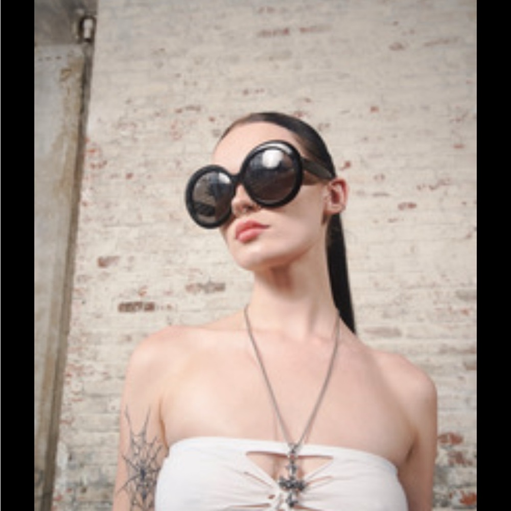 Oversized Jackie O Black Sunglasses